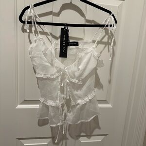 White Fox Boutique White Ruffle Camisole